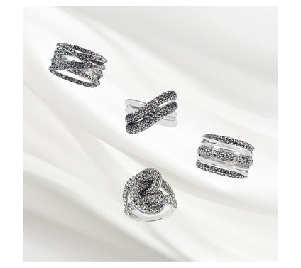 Suspicion Sterling Silver Marcasite Knot Ring