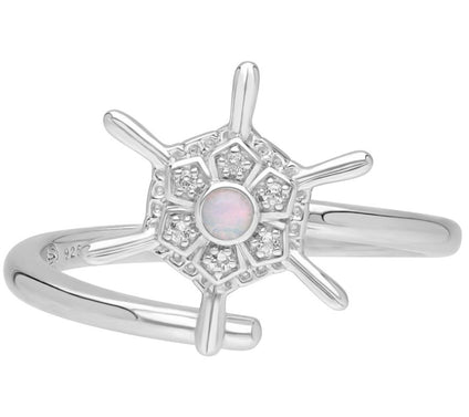 Goddaughters Sterling Silver Opal & Topaz Snowflake Ring