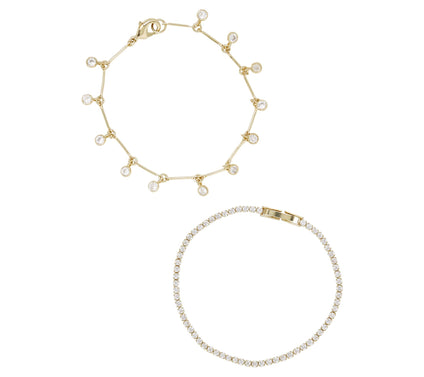 Ettika Crystal Droplet Chain Bracelet Set