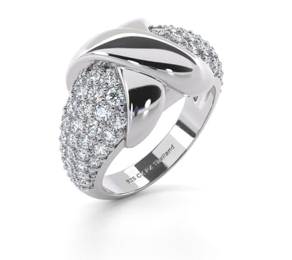 Diamonique 3.40 cttw Polished Cross Ring, Sterling Silver