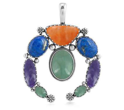 American West S terling Multi-C olor Gemstone N aja Enhancer