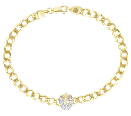 Goddaughters 14K Gold Clad White Topaz Tulip Bracelet