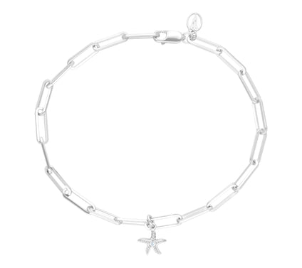 Goddaughters Sterling Blue Topaz Starfish AnkleBracelet