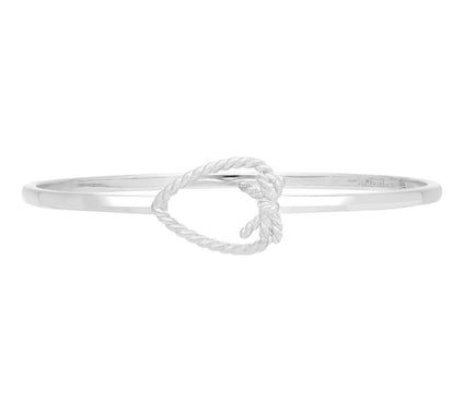 Goddaughters Love Knot Heart Bangle, Sterling