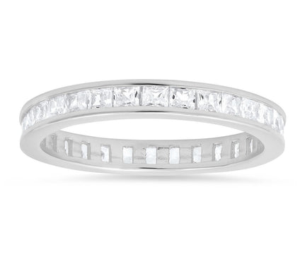 Diamonique 1.25 cttw Princess Cut Eternity Ring, Sterling