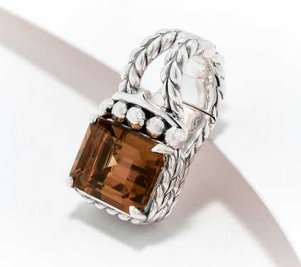JAI Sterling Silver Emerald Cut Gemstone Enhancer