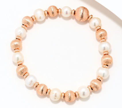 Honora Cultured Pearl Magnetic Satin Bead Bracelet, Bronze