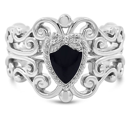 Goddaughters Sterling Love Knot Heart Enamel Renaissance Ring