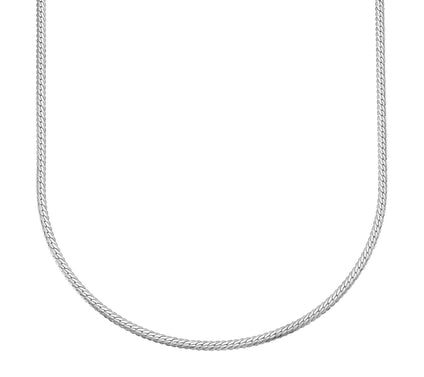Silver Style Solid Cuban Link Chain Necklace, Sterling