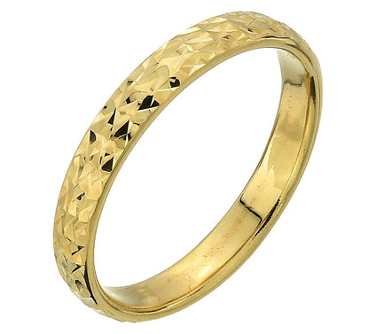 Adorna 14K Gold Stardust Diamond Cut Band Ring