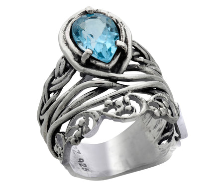 Diamonique 3.25 cttw Teardrop Lace Ring, Sterling Silver