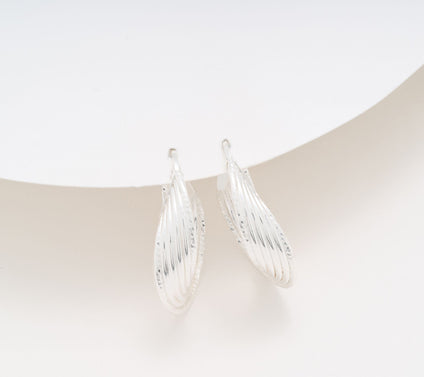 UltraFine 950 Silver 6-Row 1-1/4" Interlocking Hoop Earrings