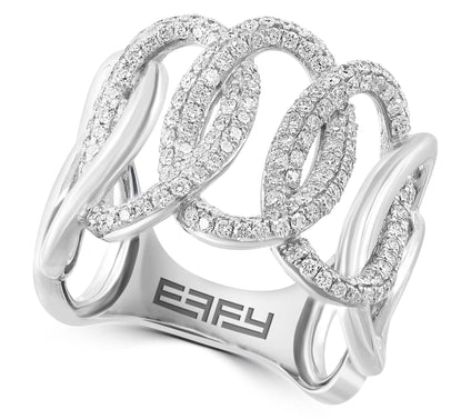 Effy 1.00 cttw Diamond Interloop Ring, 14K White Gold