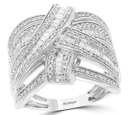 Effy 0.85 cttw Bypass Diamond Ring, 14K White Gold