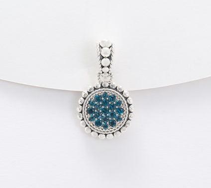 JAI Sterling Silver Exotic Gemstone Pave Enhancer
