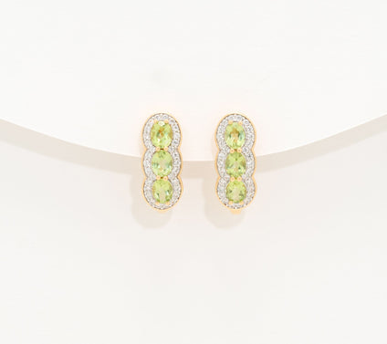 Affinity Gems Linear Design Gemstone & White Zircon J Hoops, Sterli