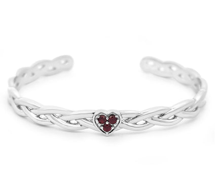 Goddaughters Sterling Silver Celtic Knot HeartGemstone Cuff