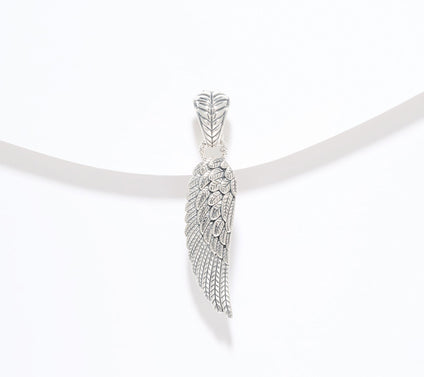 JAI Sterling Silver Carved Angel Wing Enhancer