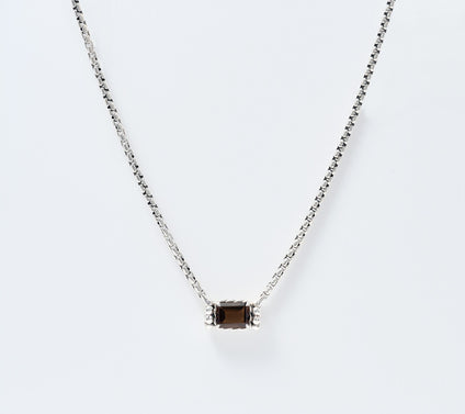JAI Sterling Silver Emerald Cut 2.7mm Box Chain 16" Necklace