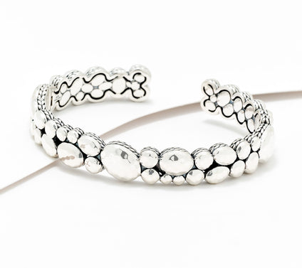 JAI Ireland Sterling Silver Hammered Cobblestone Cuff, 38.5g