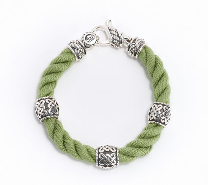 JAI Ireland Sterling Silver Sailors Knot Station Cara Rope Bracelet