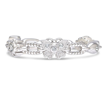 Goddaughters Silver White Topaz Good Vibes Ring