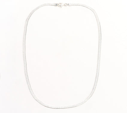 UltraFine 950 Silver Reversible 18" D/C Herringbone Chain Necklace