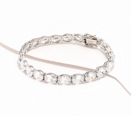 Diamonique Choice of Cut 8mm Tennis Bracelet, Sterling Silver
