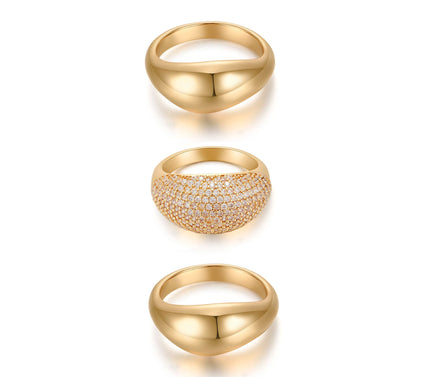 Ettika 18K Gold Plated Timeless Glamour Ring Set