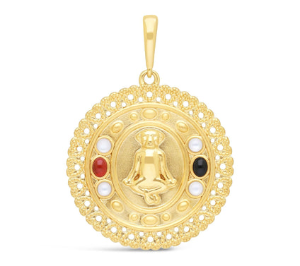 Goddaughters 14K Clad Zen Dog Gemstone Medallion Enhancer