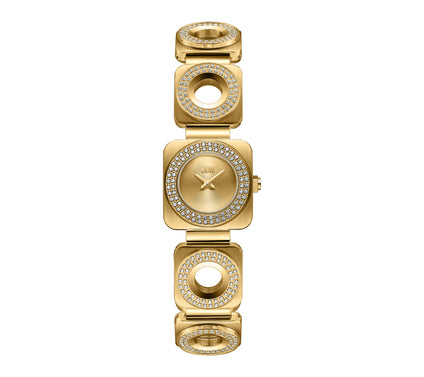 JBW Women's Chasm Crystal 18K Gold Plated Open Link Watch