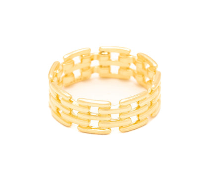 UltraFine 950 Silver Link Detailed Band Ring