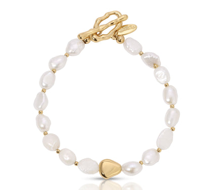 Ettika Cultured Pearl Toggle Bracelet
