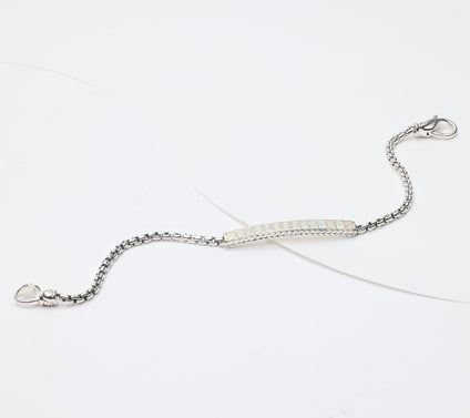 JAI Sterling Silver Exotic Gemstone 2.7mm Box Chain Bracelet