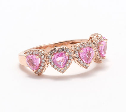 Effy 14K Rose Gold Diamond & Pink Sapphire Ring