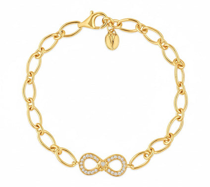 Goddaughters 14K Gold Clad White Topaz InfinityPaw Bracelet