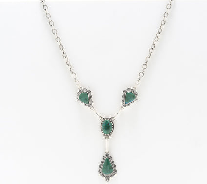 American West Sterling Four Gemstone Y Necklace