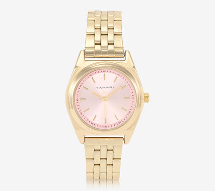 Tahari Women's Goldtone Pink Dial Watch