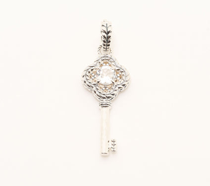JAI Sterling Silver Gemstone Key of Love Enhancer