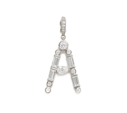 Diamonique x Lulu Frost Initial Charm Enhancer, Sterling Silver