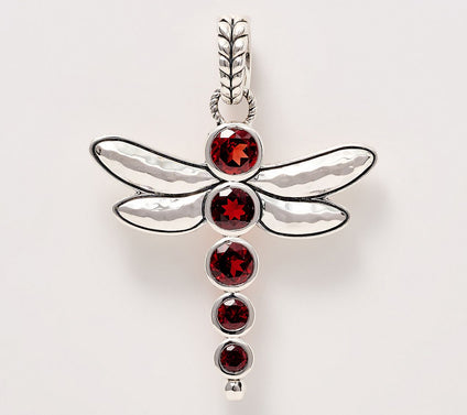 JAI Sterling Silver Bezel Set Gemstone Dragonfly Enhancer
