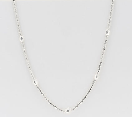 JAI Ireland Sterling 2.7mm Cobblestone Station 18" Necklace
