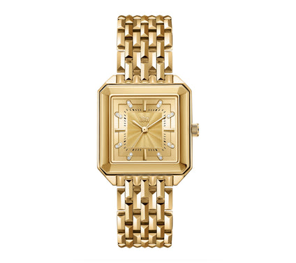 JBW Women's Astra 18K Gold Plated Square Crystal Watch