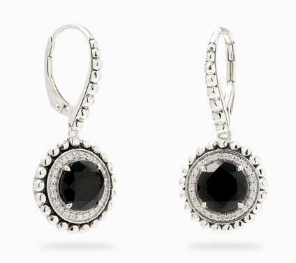 JAI Sterling Silver Gemstone & Diamond Shimmer Bead Earrings
