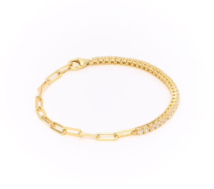 Affinity Gems Half and Half Paper Clip Gem Bracelet