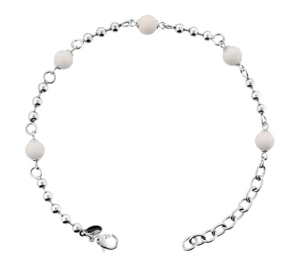 Steel By Design Adjustable Gemstone & Bead Ankle Bracelet