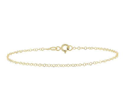 Adorna 14K Gold 2mm Solid Rolo Chain Bracelet