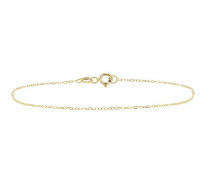 Adorna 14K Gold 1.2mm Solid Cable Chain Bracelet