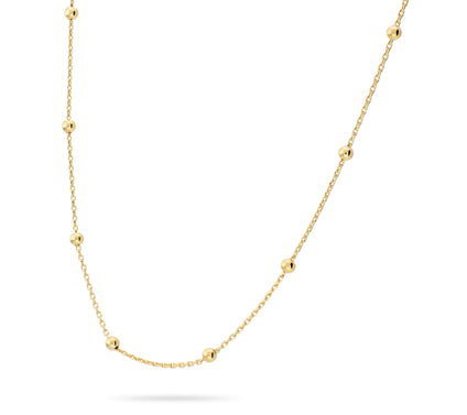 Ultrafine 950 Silver Bead Station 18" Oval LinkChain Necklace