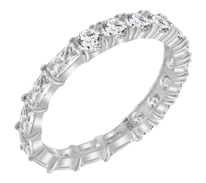 Diamonique 2.85 cttw Multi-Cut Band Ring, Sterling Silver